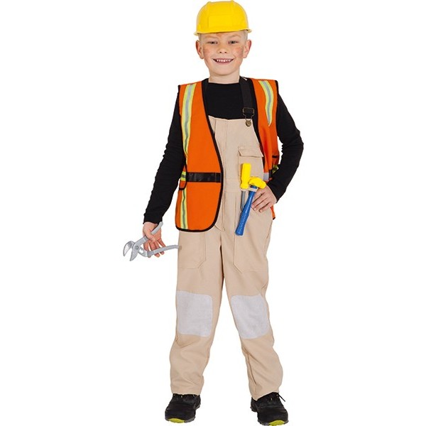 Bauarbeiter Kostüm Kinder Latzhose orange Jungen Gärtner Karneval